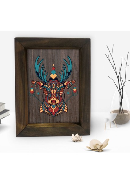 Gift Geyik Tasarımlı Dekoratif Doğal Masif Ahşap Çerçeve 15 x 20 Cm-1 fiyatları