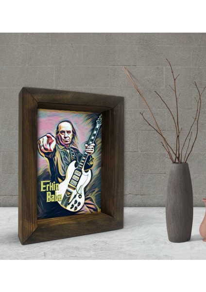 Gift Erkin Baba Tasarımlı Dekoratif Doğal Masif Ahşap Çerçeve 15 x 20 Cm-3