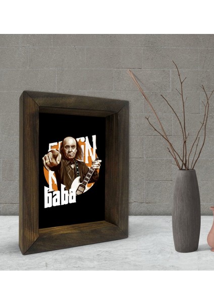 Gift Erkin Baba Tasarımlı Dekoratif Doğal Masif Ahşap Çerçeve 15 x 20 Cm-1