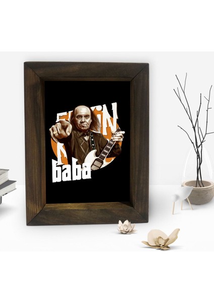 Gift Erkin Baba Tasarımlı Dekoratif Doğal Masif Ahşap Çerçeve 15 x 20 Cm-1