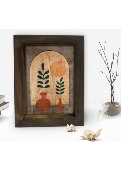 Gift Botanical Art Tasarımlı Dekoratif Doğal Masif Ahşap Çerçeve 15 x 20 Cm-1 fiyatları