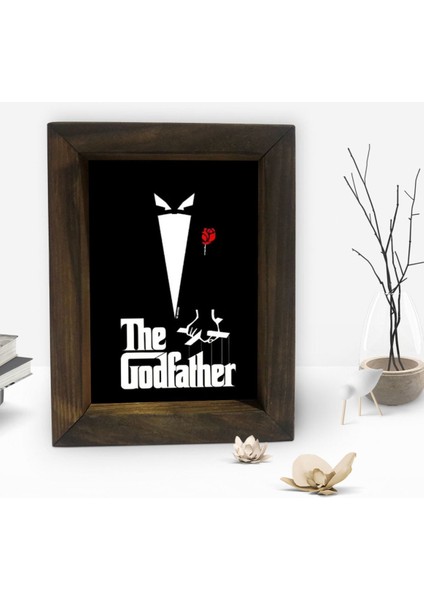 Gift Baba Godfather Tasarımlı Dekoratif Doğal Masif Ahşap Çerçeve 15 x 20 Cm-25 fiyatları