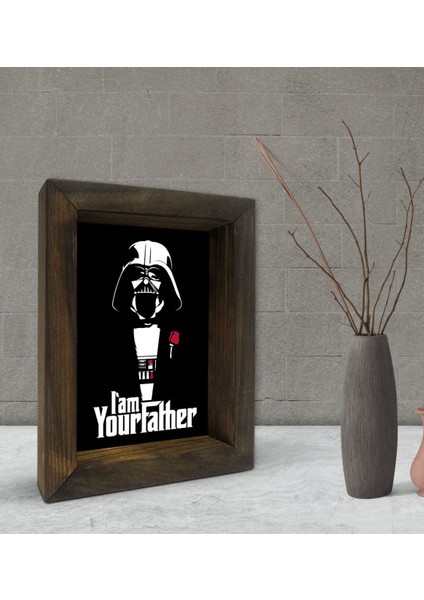 Gift Baba Godfather Tasarımlı Dekoratif Doğal Masif Ahşap Çerçeve 15 x 20 Cm-23