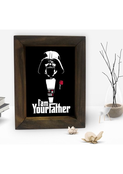 Gift Baba Godfather Tasarımlı Dekoratif Doğal Masif Ahşap Çerçeve 15 x 20 Cm-23 fiyatları