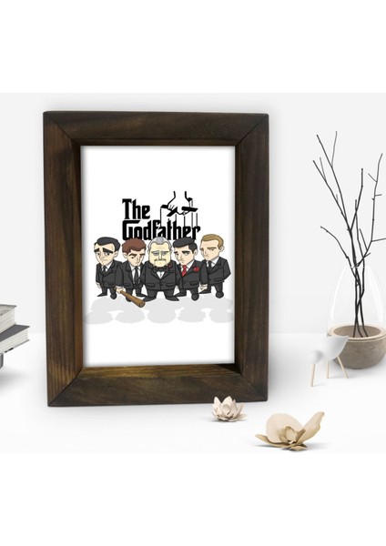 Gift Baba Godfather Tasarımlı Dekoratif Doğal Masif Ahşap Çerçeve 15 x 20 Cm-22 fiyatları