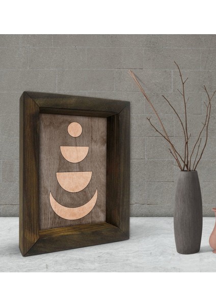 Gift Ay Tasarımlı Dekoratif Doğal Masif Ahşap Çerçeve 15 x 20 Cm-2