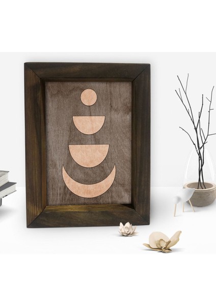 Gift Ay Tasarımlı Dekoratif Doğal Masif Ahşap Çerçeve 15 x 20 Cm-2 fiyatları