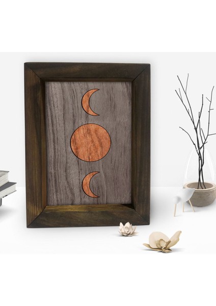 Gift Ay Tasarımlı Dekoratif Doğal Masif Ahşap Çerçeve 15 x 20 Cm-1 fiyatları