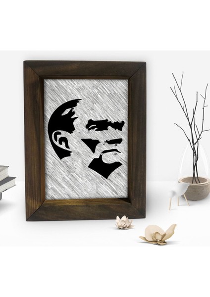 Gift Atatürk Tasarımlı Dekoratif Doğal Masif Ahşap Çerçeve 15 x 20 Cm-44 fiyatları