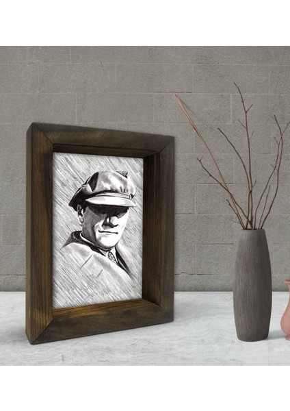 Gift Atatürk Tasarımlı Dekoratif Doğal Masif Ahşap Çerçeve 15 x 20 Cm-39