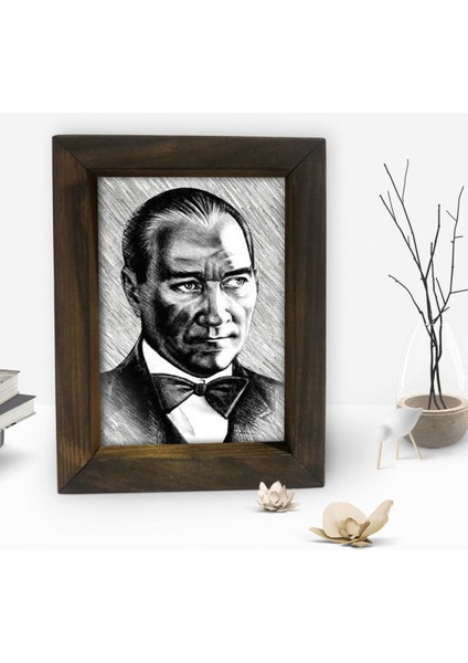 Gift Atatürk Tasarımlı Dekoratif Doğal Masif Ahşap Çerçeve 15 x 20 Cm-36 fiyatları