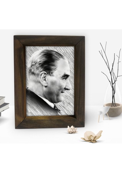 Gift Atatürk Tasarımlı Dekoratif Doğal Masif Ahşap Çerçeve 15 x 20 Cm-33 fiyatları
