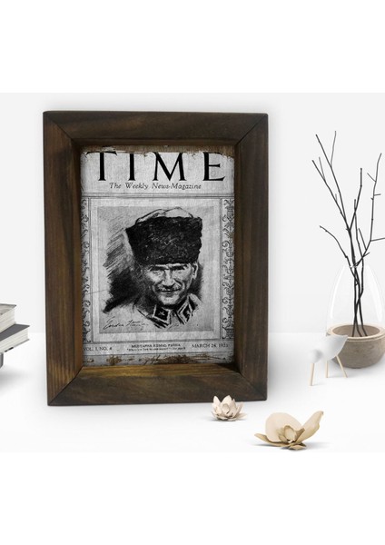 Gift Atatürk Tasarımlı Dekoratif Doğal Masif Ahşap Çerçeve 15 x 20 Cm-30 fiyatları