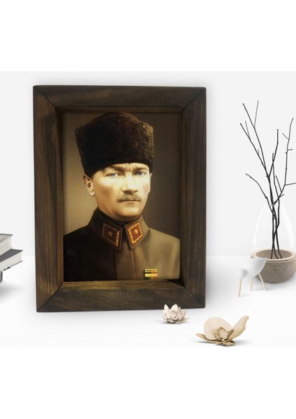 Gift Atatürk Tasarımlı Dekoratif Doğal Masif Ahşap Çerçeve 15 x 20 Cm-25 fiyatları