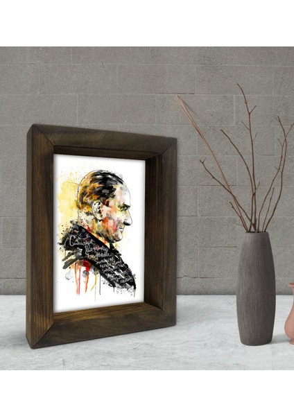 Gift Atatürk Tasarımlı Dekoratif Doğal Masif Ahşap Çerçeve 15 x 20 Cm-19