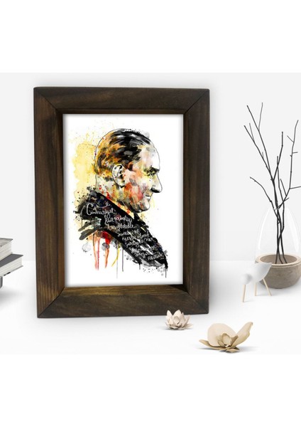Gift Atatürk Tasarımlı Dekoratif Doğal Masif Ahşap Çerçeve 15 x 20 Cm-19 fiyatları