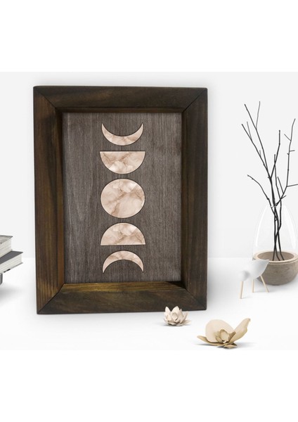 Gift Ay ve Güneş Tasarımlı Dekoratif Doğal Masif Ahşap Çerçeve 15 x 20 Cm-1 fiyatları