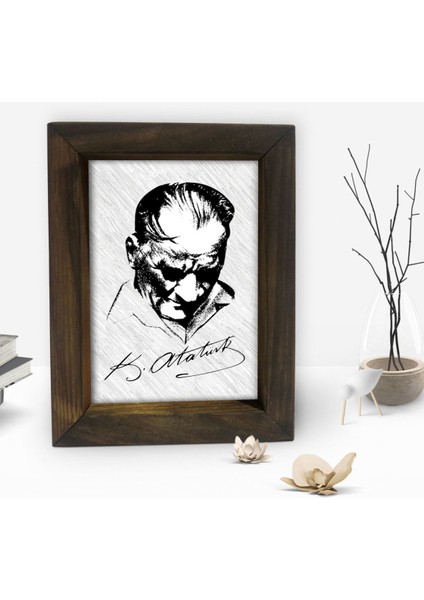 Gift Atatürk Tasarımlı Dekoratif Doğal Masif Ahşap Çerçeve 15 x 20 Cm-48 fiyatları