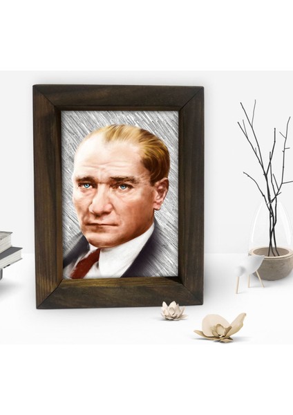 Gift Atatürk Tasarımlı Dekoratif Doğal Masif Ahşap Çerçeve 15 x 20 Cm-34 fiyatları