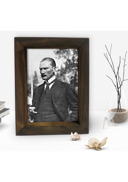 Gift Atatürk Tasarımlı Dekoratif Doğal Masif Ahşap Çerçeve 15 x 20 Cm-29 fiyatları