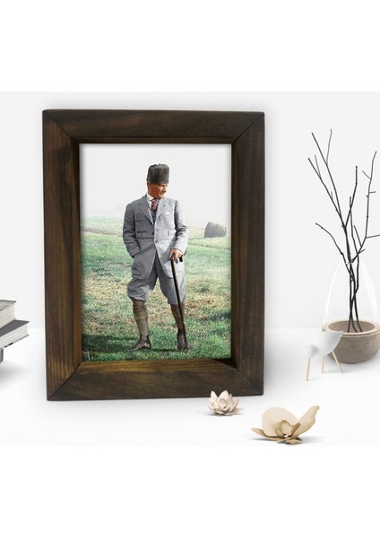 Gift Atatürk Tasarımlı Dekoratif Doğal Masif Ahşap Çerçeve 15 x 20 Cm-27 fiyatları