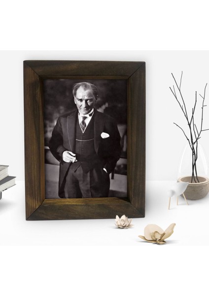 Gift Atatürk Tasarımlı Dekoratif Doğal Masif Ahşap Çerçeve 15 x 20 Cm-22 fiyatları