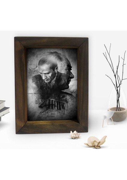 Gift Atatürk Tasarımlı Dekoratif Doğal Masif Ahşap Çerçeve 15 x 20 Cm-17 fiyatları