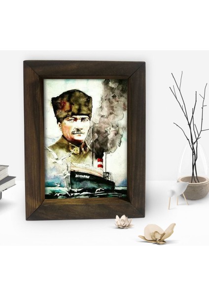 Gift Atatürk Tasarımlı Dekoratif Doğal Masif Ahşap Çerçeve 15 x 20 Cm-16 fiyatları