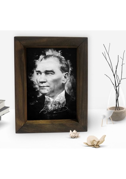 Gift Atatürk Tasarımlı Dekoratif Doğal Masif Ahşap Çerçeve 15 x 20 Cm-14 fiyatları