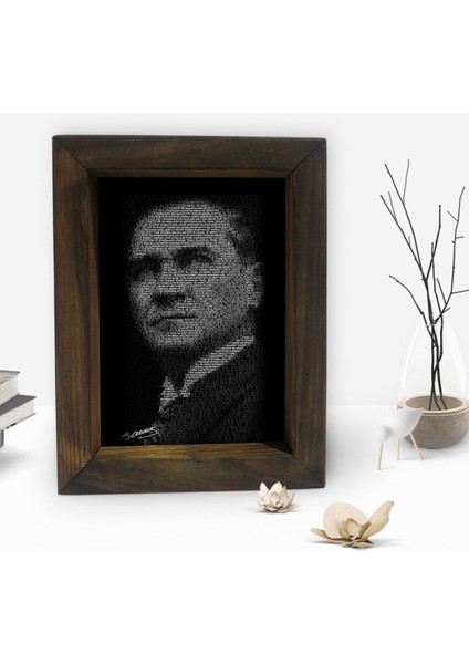 Gift Atatürk Tasarımlı Dekoratif Doğal Masif Ahşap Çerçeve 15 x 20 Cm-11 fiyatları