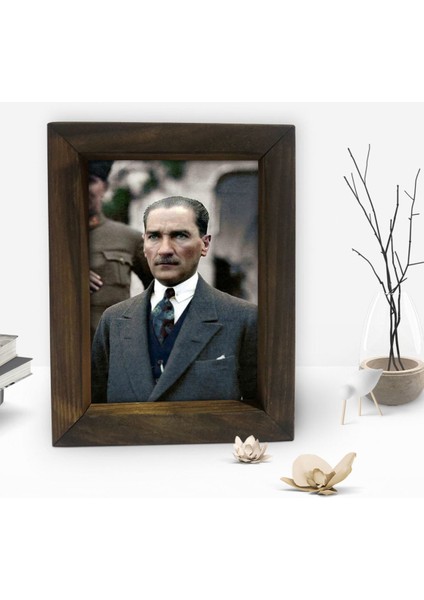 Gift Atatürk Tasarımlı Dekoratif Doğal Masif Ahşap Çerçeve 15 x 20 Cm-10 fiyatları
