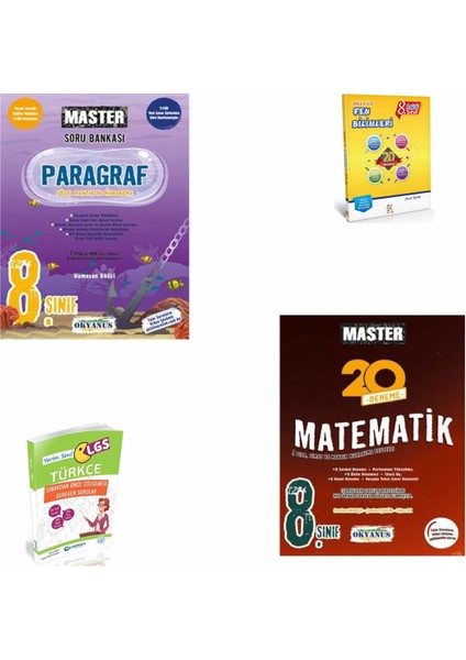 8. Sınıf Master Paragraf- Okyanus Yayınları Master Deneme- Yerim Seni LGS Türkçe Fen Deneme