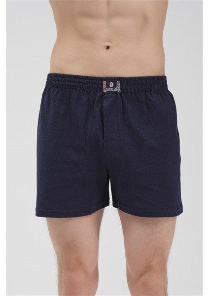 Erkek Pamuklu Düz Boxer 3'lü Set 1119 Lacivert