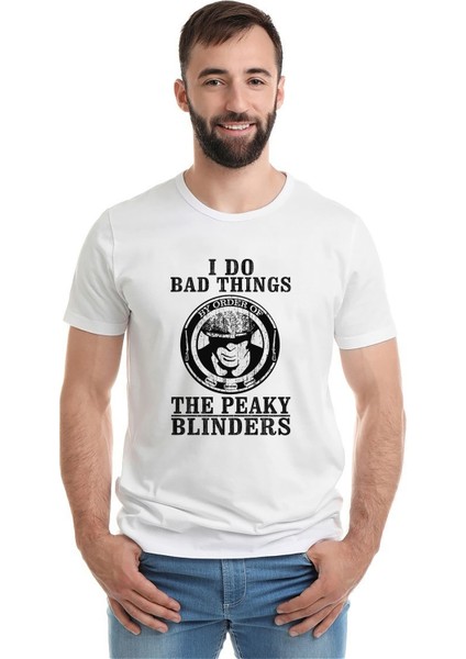 Peaky Blinders Tommy Shelby Cillian Murphy Baskılı Beyaz Erkek Örme Tshirt