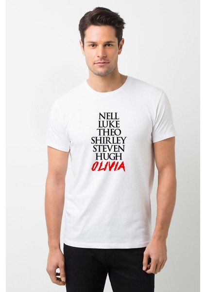 The Haunting Of Hill House Characters Name Erkek Beyaz Tshirt