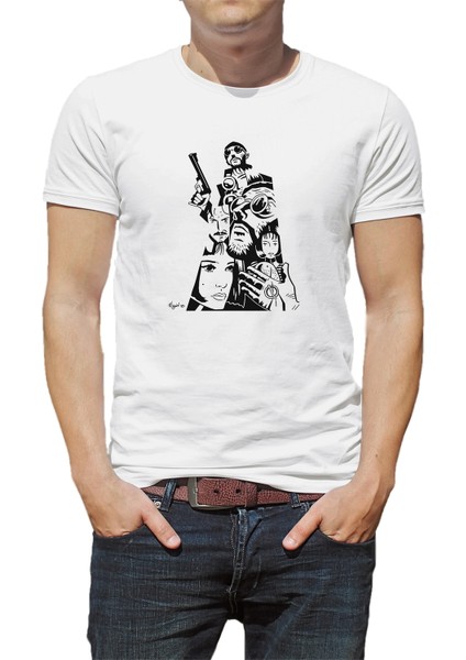 Leon & Mathilda The Professional Sevginin Baskılı Beyaz Erkek Örme Tshirt