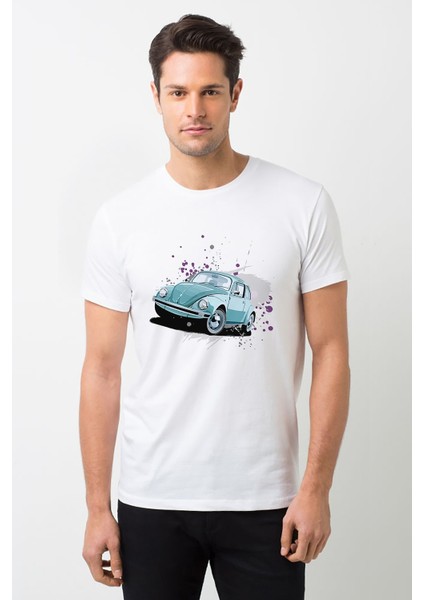 Tosba Baskılı Beyaz Erkek Örme Tshirt