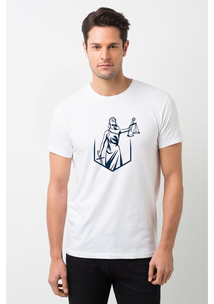 Silhouette Lady Justice Erkek Beyaz Tshirt