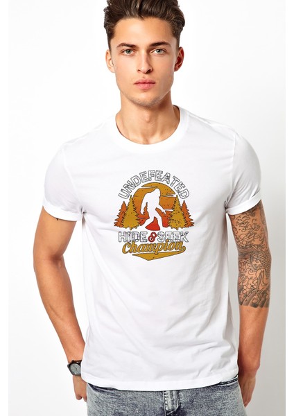 Silhouette Undefeated Hide And Seek World Champion Erkek Beyaz Tshirt