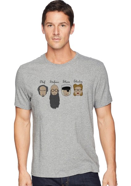 A Series Of Unfortunate Events Face's Erkek Gri Tshirt