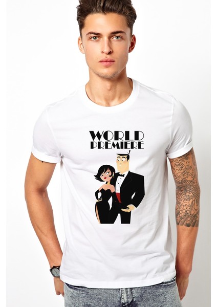 Samurai Jack Baskılı Beyaz Erkek Örme Tshirt