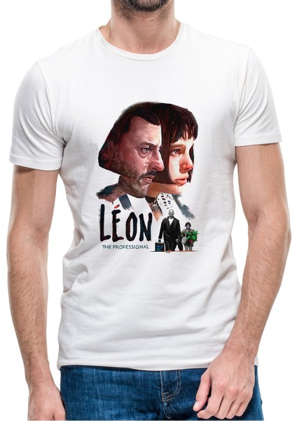 Mathilda & Leon Sevginin Gücü The Baskılı Beyaz Erkek Örme Tshirt