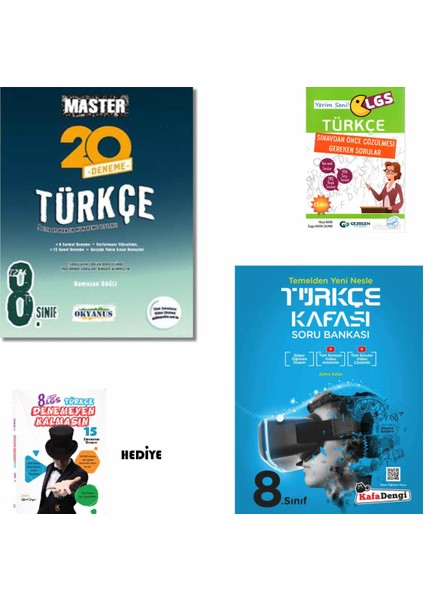 8. Sınıf LGS Okyanus Yayınları Master Türkçe Deneme- Kafadengi . Türkçe LGS- Kafası Ys