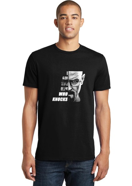 Breaking Bad Dizi Film Baskılı Siyah Erkek Örme Tshirt