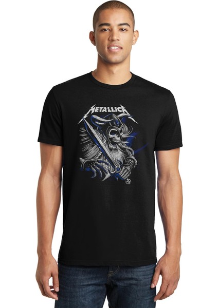 Metallica Hartwall Arena Finland 2018 Rock Baskılı Siyah Erkek Örme Tshirt