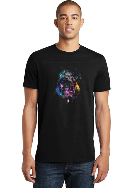 Star Wars Baskılı Siyah Erkek Örme Tshirt