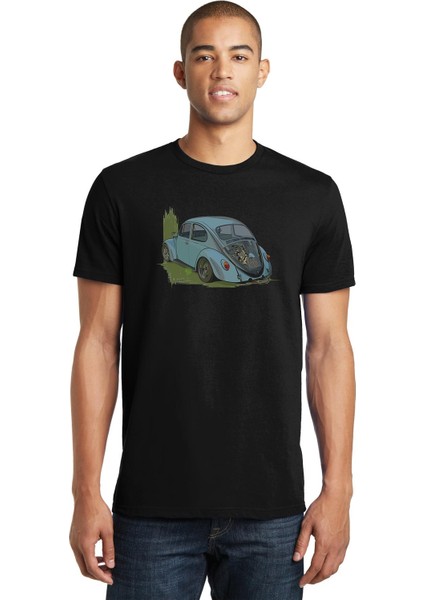 Wv Beetle Tosbaa Baskılı Siyah Erkek Örme Tshirt