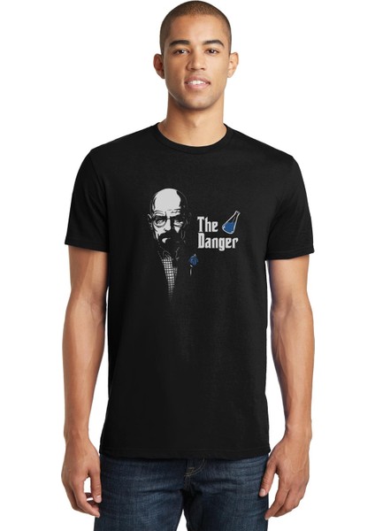 Breaking Bad The Blue Danger Baskılı Siyah Erkek Örme Tshirt