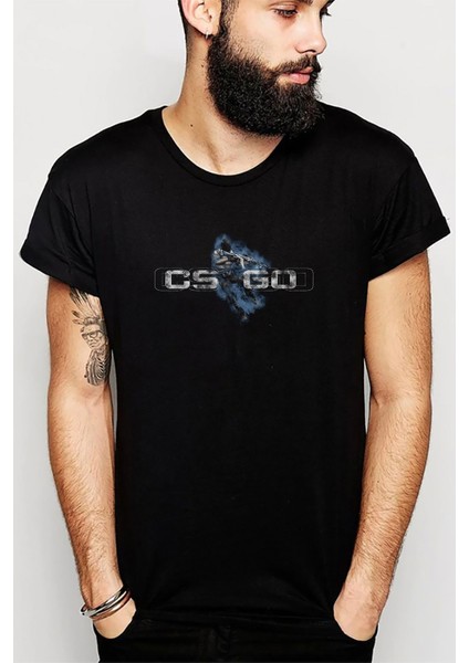 Cs Go Terorist1 Baskılı Siyah Erkek Örme Tshirt