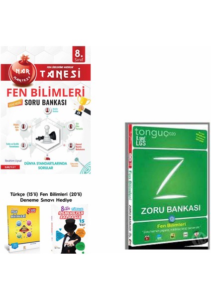 8. Sınıf Nar Tanesi Fen Soru ve Tonguç Fen Zoru Bankası + Türkçefen